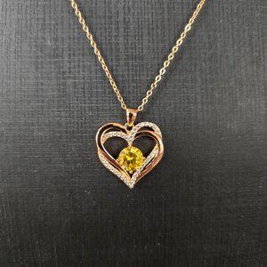 Louisa Secret Rose Gold Love Heart Birthstone Necklace
